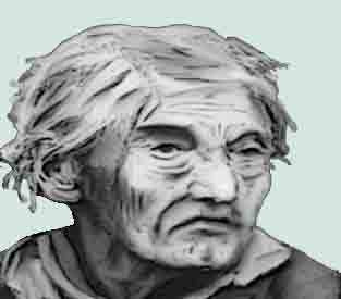 Karikatur einer alten Frau